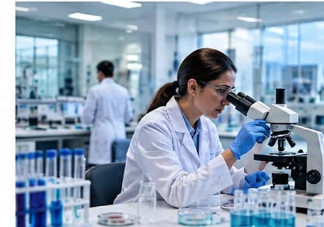 Üniversite araştırma laboratuvarında çalışan akademisyen